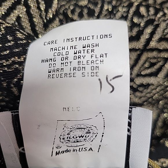 Lady Carol of New York Womens Jacket Size 12 Black Gold Metallic Buttons Lightwe - Picture 8 of 8